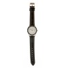 Ceas otel inoxidabil, curea piele neagra, 3ATM, mecanism Miyota Quartz