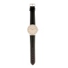 Ceas otel inoxidabil, curea piele neagra, 3ATM, mecanism Miyota Quartz