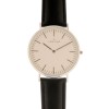 Ceas otel inoxidabil, curea piele neagra, 3ATM, mecanism Miyota Quartz