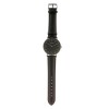 Ceas otel inoxidabil, curea piele neagra, 3ATM, mecanism Miyota Quartz
