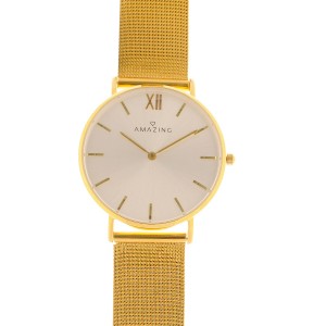 Ceas auriu, curea metalica, 3ATM, mecanism Miyota Quartz