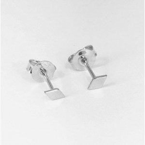 Cercei romburi din argint 925, placati cu rodiu