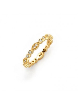 Clear Eternity Ring made of Gold Plated Sterling Silver