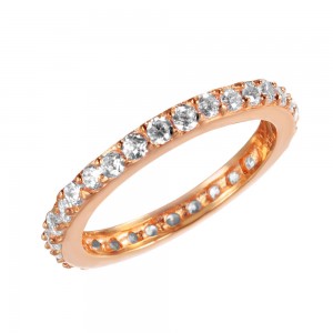 Inel Eternity din argint 925 placat cu aur roz de 18K rodiat