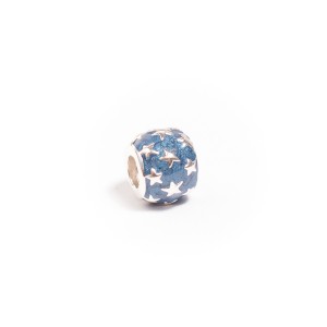 Talisman Blue Star din argint 925 rodiat cu email 