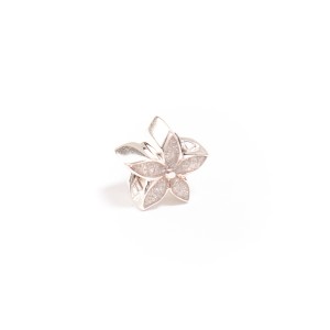 Talisman floare de colt  din argint 925 rodiat si email 