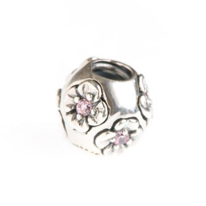 Talisman floare din argint 925 rodiat piatra zirconiu