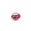 Talisman cu sticla de Murano rosu, din argint 925, placat cu rodiu