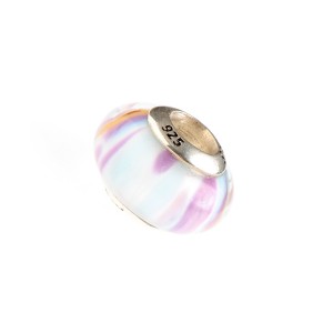 Talisman cu sticla de Murano maro, din argint 925, placat cu rodiu