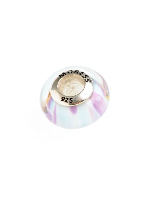 Talisman cu sticla de Murano maro, din argint 925, placat cu rodiu