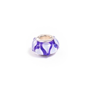 Talisman cu sticla de Murano albastra, din argint 925, placat cu rodiu