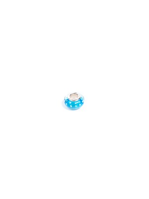 Talisman cu sticla de murano turcoaz, din argint 925, placat cu rodiu