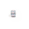Talisman clips cu email albastru, din argint 925, rodiat, cu zirconiu roz