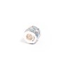 Talisman clips cu email albastru, din argint 925, rodiat, cu zirconiu roz