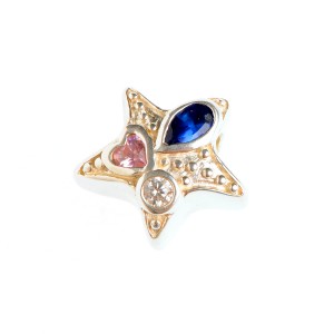 Talisman stea de mare, din argint 925, rodiat, cu zirconiu