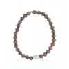 Brățară unisex din otel inoxidabi si piatra bronzit.
