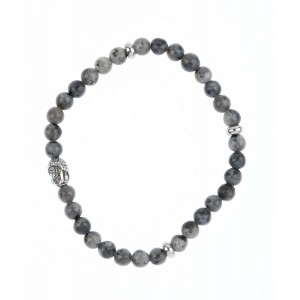 Brățară  unisex din otel inoxidabil piatra labradorit.