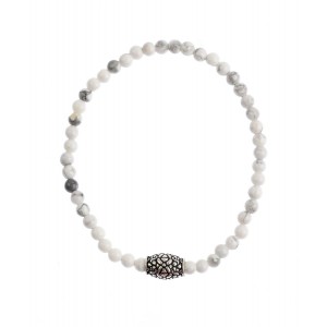 Brățară  unisex din otel inoxidabil piatra turcoaz alb