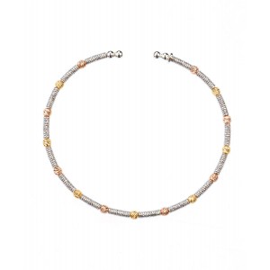 Bratara Fixa  din argint 925 placat cu aur  galben si roz de 18 k