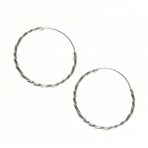 Cercei creole, din argint 925, placati cu rodiu