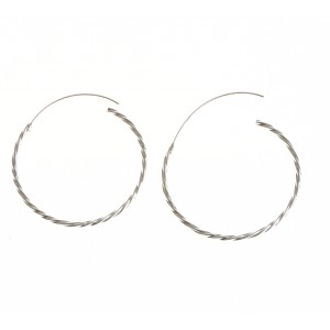 Cercei creole, din argint 925, placati cu rodiu