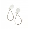 Cercei 2 in 1 satinati, din argint 925, placati cu rodiu