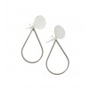 Cercei 2 in 1 satinati, din argint 925, placati cu rodiu