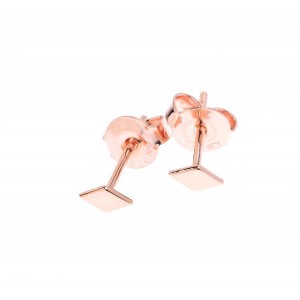 Cercei romburi din argint 925, rodiati, placati cu aur roz de 18k