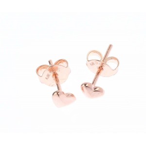 Cercei inimi din argint 925, rodiati, placati cu aur roz de 18k