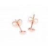 Cercei inimi din argint 925, rodiati, placati cu aur roz de 18k