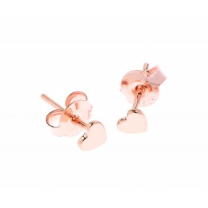 Cercei inimi din argint 925, rodiati, placati cu aur roz de 18k