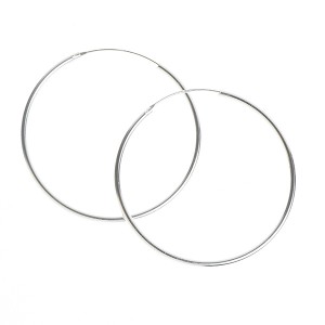 Cercei creole din argint 925, placati cu rodiu