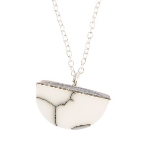 Colier semicerc din argint 925, rodiat, cu marmura alb-negru