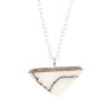 Colier triunghi din argint 925, rodiat, cu marmura alb-negru