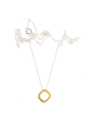 Colier duo tone din argint 925, rodiat, placat cu aur galben de 18k
