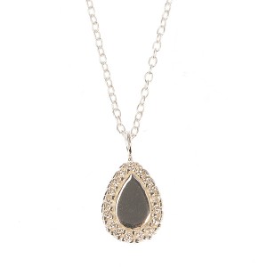 Colier strop de ploaie din argint 925, rodiat, cu zirconiu 