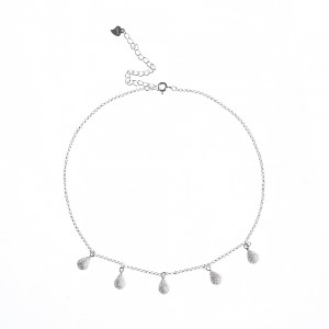 Choker stropi de ploaie din argint 925, rodiat, cu zirconiu 