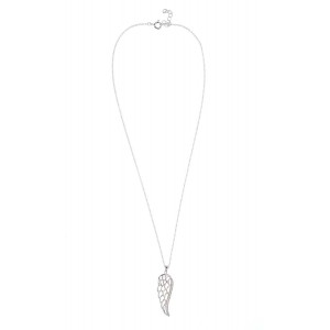 Colier "aripa de inger" din argint 925, rodiat, cu zirconiu 