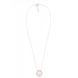 Colier 2 fatete din argint 925, rodiat, cu sidef