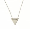 Colier model triunghi din argint 925, rodiat, cu zirconiu