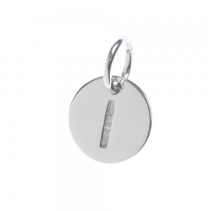 Pandantiv litera I, din argint 925, placat cu rodiu