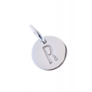 Pandantiv litera R, din argint 925, placat cu rodiu