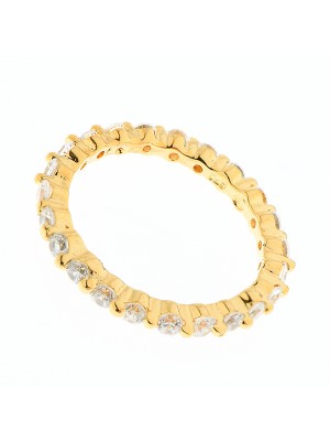 Inel Eternity din argint 925 placat cu aur galben de 18K rodiat cu zirconiu