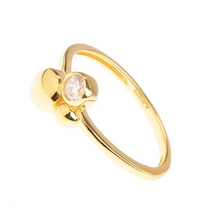 Inel Serenity din argint 925 placat cu aur galben de 18K rodiat cu zirconiu