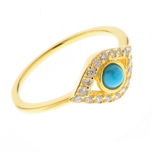 Inel  Serenity  din argint 925 rodiat placat cu aur galben 18 K cu zirconiu