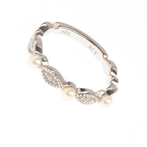 Inel Eternity din argint 925 rodiat si perle 