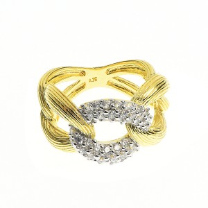 Inel Serenity din argint 925 placat cu aur galben de 18K rodiat cu zirconiu