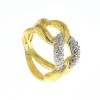 Inel Serenity din argint 925 placat cu aur galben de 18K rodiat cu zirconiu