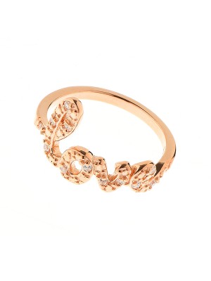 Inel Serenity din argint 925 placat cu aur roz de 18K rodiat cu zirconiu