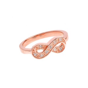 Inel din argint 925 placat cu aur roz de 18K rodiat